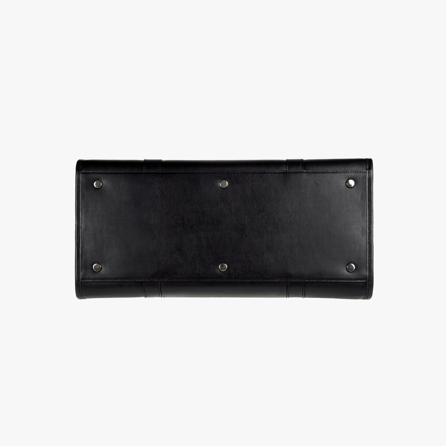 Bottom view of NOTCOMMON STUDIO’s Companion Tote Bag, featuring reinforced structure, durable recycled leather, and protective metal feet for stability.